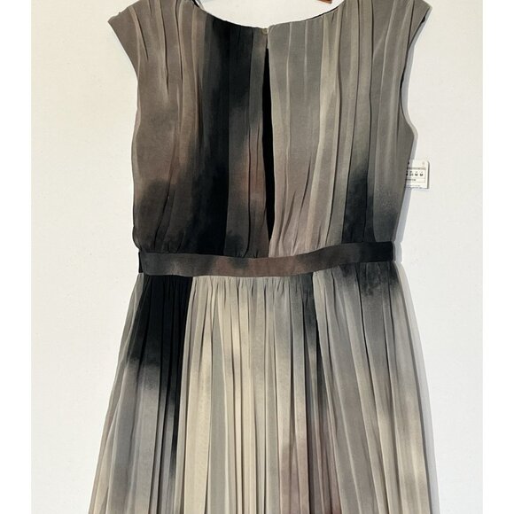 New Zara Abstract Watercolor Chiffon Sleeveless Pleated Party Maxi Dress - Picture 14 of 15